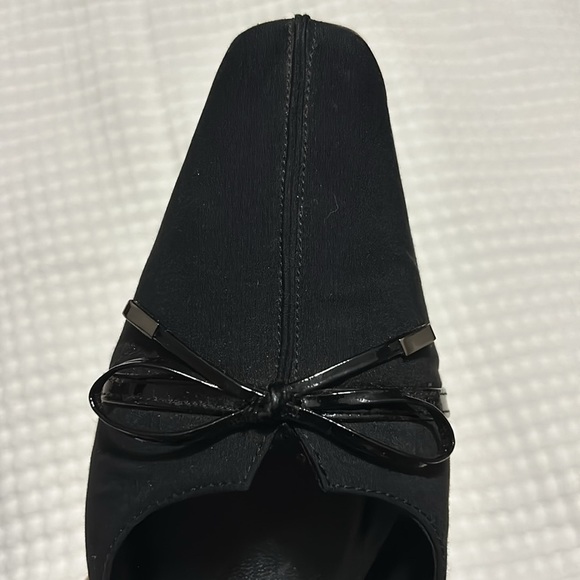 Vaneli Black Square Toe Kitten Heels Bow Size 10N - Picture 5 of 12